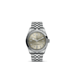 Elegant Tudor watch with stainless steel case, taupe dial, and luxurious design for any occasion.