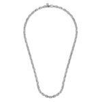 Elegant silver chain necklace with polished links, perfect for casual or formal occasions.