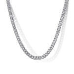 Chunky silver chain necklace, polished oval links, perfect for modern streetwear and trendy fashion.
