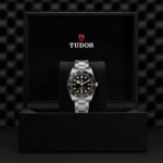Tudor luxury watch in elegant presentation box, showcasing craftsmanship and timeless design.