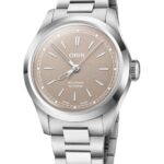 Stylish Oris Big Crown Automatic watch with stainless steel finish and elegant beige dial.