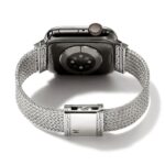 Sleek black Apple Watch with a stainless steel mesh strap and advanced health sensors.