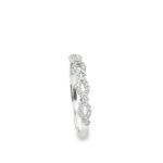 Elegant white metal ring with sparkling diamonds, perfect for engagements or stylish occasions.
