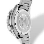 Seiko watch back view, showcasing polished stainless steel, special edition engraving, and elegant design.