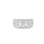 Elegant diamond ring in intricate openwork design, perfect for special occasions or heirloom collections.