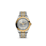Elegant Tudor watch with silver dial, gold accents, and premium craftsmanship, perfect for any occasion.