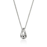Stylish silver teardrop necklace with a unique pendant for elegant, modern accessorizing.