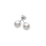 Elegant pearl stud earrings with a timeless design, perfect for any occasion.
