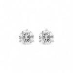 Elegant diamond stud earrings in a classic round cut, set in white gold or platinum.