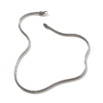 Elegant silver chain showcasing intricate design, ideal for versatile jewelry collections.