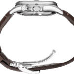 Stylish luxury watch with metallic case and leather strap, perfect for any occasion.