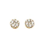 Elegant gold stud earrings with sparkling gemstone accents, perfect for any occasion.