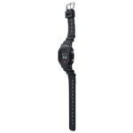 Sleek black digital wristwatch with multifunctional display and comfortable adjustable strap.