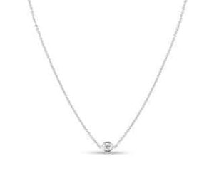 18kt white gold single station diamond necklace