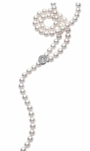 Akoya Cultured Pearl Lariat - 18K White Gold