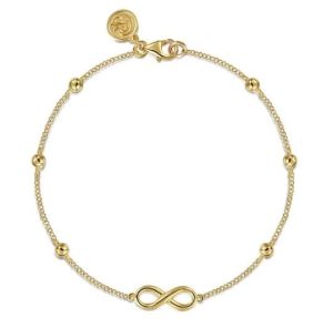 14K Yellow Gold Bujukan Chain Bracelet with Infinity Station