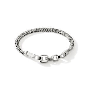 Stylish silver woven bracelet with elegant design, perfect for casual and formal occasions.