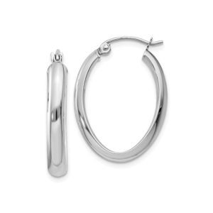Elegant silver hoop earrings, polished and versatile, perfect for any outfit or occasion.