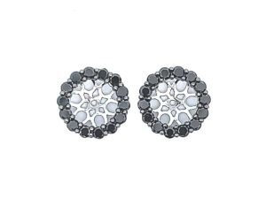 14kt white gold Black diamond earring jackets