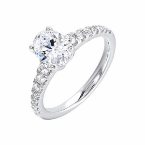 Elegant engagement ring featuring a brilliant round-cut diamond and delicate accent stones for timeless beauty.