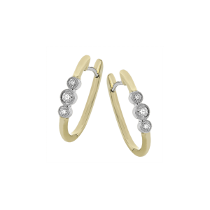 Elegant yellow gold hoop earrings adorned with sparkling gemstones for timeless sophistication.