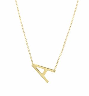 18kt Yellow Gold Initial "A" Necklace
