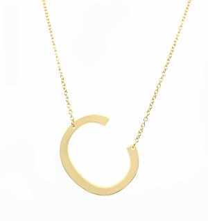 18kt Yellow Gold Initial "C" Necklace