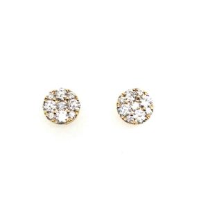 Elegant gold stud earrings with sparkling diamond-like accents for versatile, timeless style.