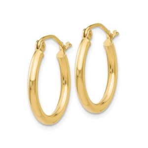 Elegant gold hoop earrings with a polished finish for casual and formal wear.