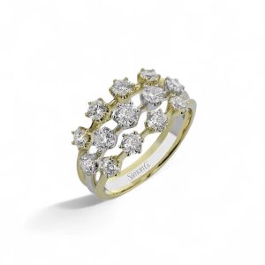 Elegant diamond ring in two-tone gold, showcasing exquisite design and craftsmanship for luxury jewelry.