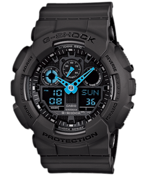 Durable black Casio G-Shock watch with advanced digital and analog features for sports and daily use.