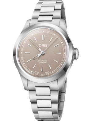 Stylish Oris Big Crown Automatic watch with stainless steel finish and elegant beige dial.