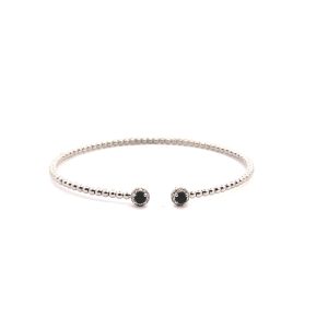 14 Kt white gold Bujukan bead split cuff bracelet