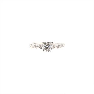 14kt White gold Bezel Set Engagement Ring