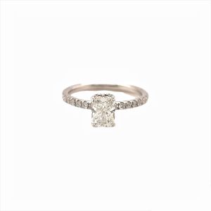 18 Kt White Gold Hidden Halo Forevermark Diamond Engagement Ring