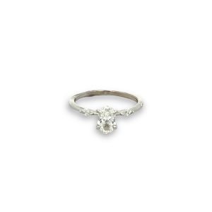 4kt White Gold 3 Stone Diamond Engagement Ring