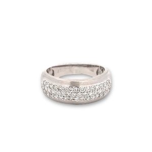 White Satin 14 Kt Fancy Band Fashion Ring