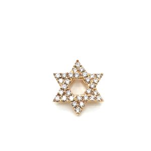 Elegant Star of David jewelry pendant adorned with sparkling gemstones in a luxurious gold setting.