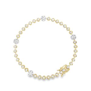 Elegant gold bracelet with sparkling stones, perfect for any occasion.