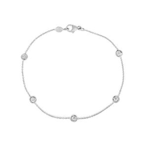 Elegant silver bracelet with sparkling stones, perfect for casual and formal occasions.