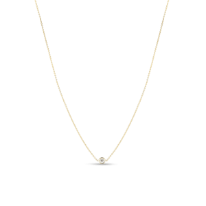 Elegant minimalist gold necklace with a sparkling central gemstone, perfect for any occasion.