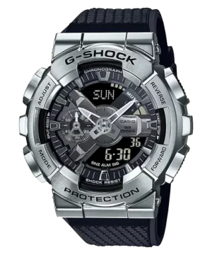 Stainless Steel Silver Index Dial Analog Digital Watch GM110-1A