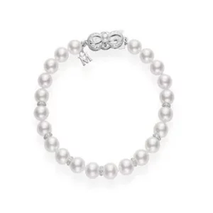 Akoya Cultured Pearl and Diamond Bracelet