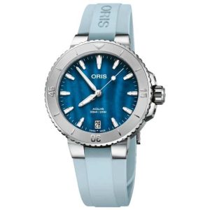 MOTHER OF PEARL INDEX DIAL ORIS AQUIS DATE – BLUE
