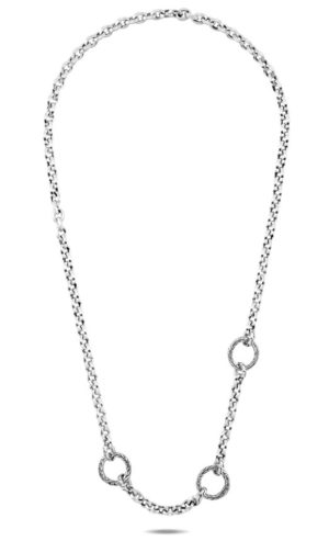 Sterling Silver Amulet Keyring Knife Edge 20" Necklace