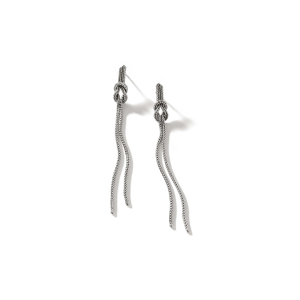 Sterling Silver Love Knot Drop Earrings