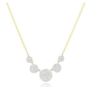 14K Yellow Gold & Diamond Graduated Infinity Station Necklace