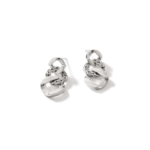 Sterling Silver Curb Link Drop Earrings