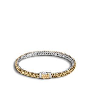 Two-Tone Sterling Silver & 18Kt 5mm Classic Chain Reversible Bracelet