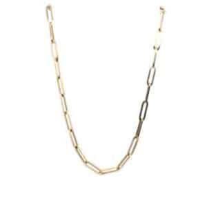 14K Yellow Gold Small Paper Clip Chain Necklace